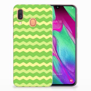 Samsung Galaxy A40 TPU bumper Waves Green