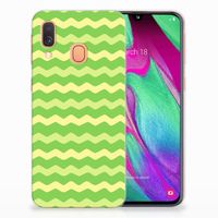 Samsung Galaxy A40 TPU bumper Waves Green - thumbnail