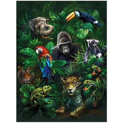 3D poster Jungle dieren luxe