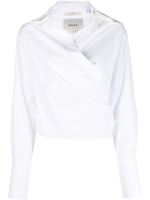 Róhe chemise en coton à design cache-cœur - Blanc - thumbnail