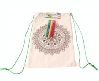 Free and Easy kleur je eigen tas mandala 29 cm textiel meisjes 6-delig