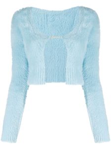 Jacquemus cardigan crop La Maille à breloque logo - Bleu