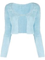 Jacquemus cardigan crop La Maille à breloque logo - Bleu