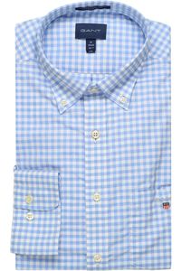 GANT Regular Fit Overhemd lichtblauw/wit, Ruit