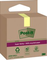 Post-it Super Sticky Notes Recycled, 70 vel, ft 47,6 x 47,6 mm, geel, pak van 3 blokken - thumbnail