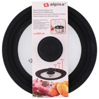 Alpina Glazen Deksel met Siliconen Rand 16/18/20 cm - thumbnail