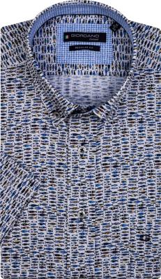 Giordano Heren Overhemd Wit Met Geel Blauwe Vissen Satijn Regular Fit Giordano Heren Overhemd Wit Met Geel Blauwe Vissen Satijn Regular Fit