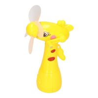 Gele waterspray ventilator giraffe 15 cm voor kinderen - thumbnail