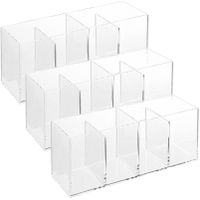 Set van 3x stuks make-up organizer 4 vakken rechthoek 22 x 7 cm van kunststof - thumbnail