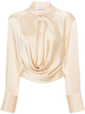 Blumarine Angora gedrapeerde blouse - Beige