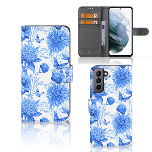 Hoesje voor Samsung Galaxy S21 FE Flowers Blue