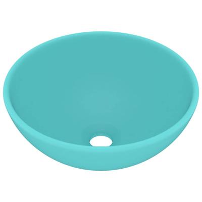 vidaXL Wastafel rond 32,5x14 cm keramiek mat lichtgroen vidaXL Wastafel rond 32,5x14 cm keramiek mat lichtgroen