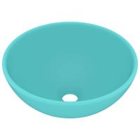 vidaXL Wastafel rond 32,5x14 cm keramiek mat lichtgroen