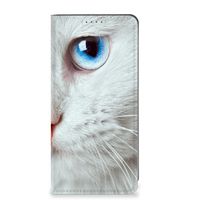 Google Pixel 7A Hoesje maken Witte Kat