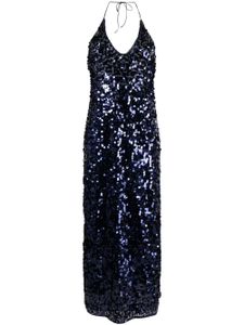 Oséree robe sans manches ornée de sequins à dos nu - Bleu