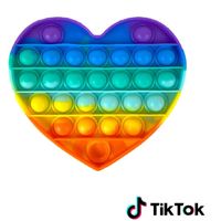 Pop it Fidget Toy Regenboog- Bekend van TikTok - Hartje- Rainbow