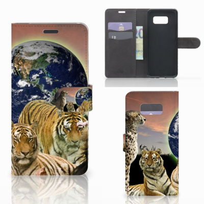 Samsung Galaxy S8 Plus Telefoonhoesje met Pasjes Roofdieren Samsung Galaxy S8 Plus Telefoonhoesje met Pasjes Roofdieren
