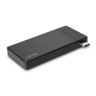 Lindy DST-Micro Bedraad USB 3.2 Gen 1 (3.1 Gen 1) Type-C Zwart