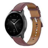 By Qubix - Luxe leren bandje - Donkerbruin - Compatible met Xiaomi Redmi Watch 5 Active/Redmi Watch 5 Lite - Compatible Xiaomi bandje
