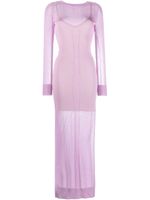 Patrizia Pepe robe longue en maille fine - Violet