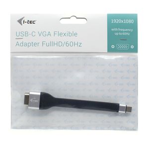 i-tec C31FLATVGA60HZ video kabel adapter 0,11 m USB Type-C VGA (D-Sub) Zwart