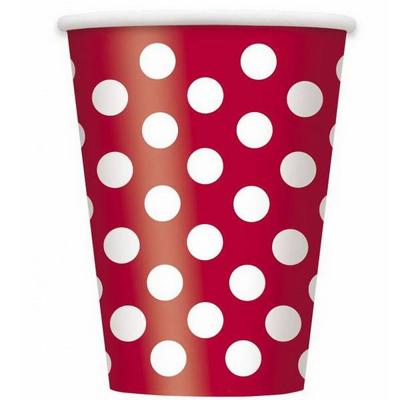 Minnie bekertjes rood met witte stippen