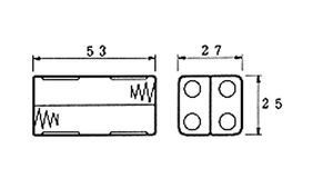 Velleman BH443D Batterijhouder 4 AAA (potlood) Soldeeraansluiting (l x b x h) 53 x 27 x 25 mm