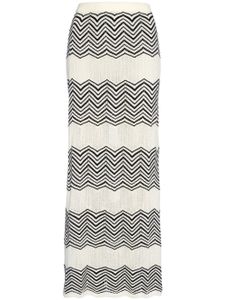 ERES Réglisse chevron-pattern maxi skirt - Noir