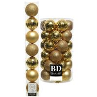 Kerstversiering kunststof kerstballen goud 6-8 cm pakket van 51x stuks - thumbnail