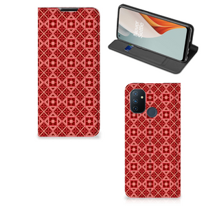 OnePlus Nord N100 Hoesje met Magneet Batik Rood