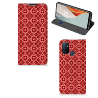 OnePlus Nord N100 Hoesje met Magneet Batik Rood - thumbnail