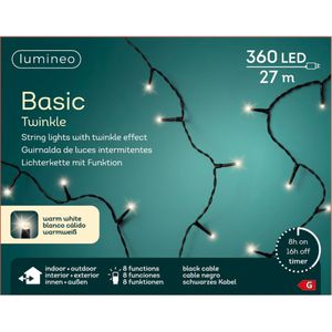 Kerstverlichting warm wit buiten 360 lampjes 2700 cm inclusief timer   -