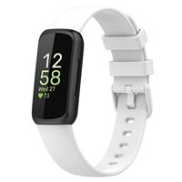 By Qubix - Compatible met Fitbit Inspire 3 - Sportbandje met gesp - Maat: Small - Wit - Compatible fitbit bandje