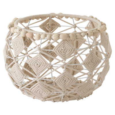 J-Line Mand Rond Macrame Katoen 36x36x25 J-Line Mand Rond Macrame Katoen 36x36x25