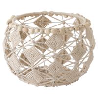 J-Line Mand Rond Macrame Katoen 36x36x25