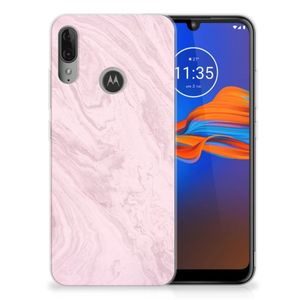 Motorola Moto E6 Plus TPU Siliconen Hoesje Marble Pink - Origineel Cadeau Vriendin