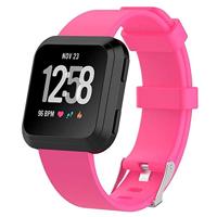 By Qubix - Compatible met Fitbit Versa 1/2 & Lite rubberen sport bandje - Magenta - Compatible fitbit bandje