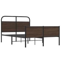 vidaXL Bedframe zonder matras bewerkt hout bruin eikenkleur 135x190 cm