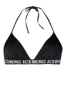 Iceberg haut de bikini à bande logo - Noir