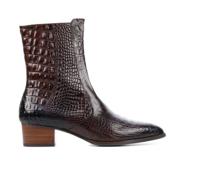 Pertini Dames Enkellaarsjes in Leder (Bruin)