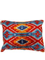 Les-Ottomans coussin en velours à motif jacquard - Rouge - thumbnail