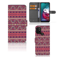 Motorola Moto G10 | G20 | G30 Telefoon Hoesje Aztec Paars - thumbnail