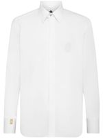 Billionaire logo-embroidered button-up shirt - Blanc