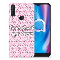 Alcatel 1S (2020) Silicone-hoesje Flowers Pink DTMP - thumbnail