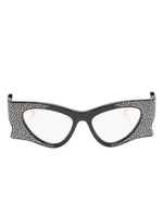 Gucci Eyewear lunettes de soleil à ornements en cristal - Noir