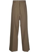 QUIRA pantalon de tailleur en laine à plis marqués - Marron