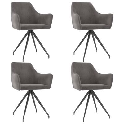 Vidaxl Eetkamerstoelen 4 St Fluweel Donkergrijs