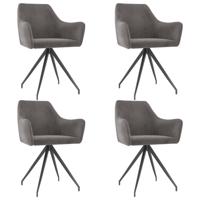 Vidaxl Eetkamerstoelen 4 St Fluweel Donkergrijs