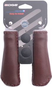 Edge De Leather Grip Ergonomisch Lederen Handvatset 135mm Donkerbruin