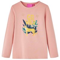 Kindershirt met lange mouwen dierenprint 92 lichtroze - thumbnail